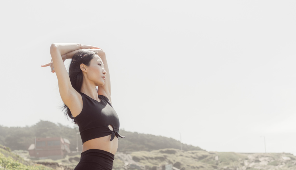 Dancer wearing a black Mariia Dancewear crop-top